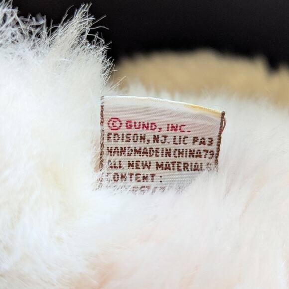 Vintage Gund Rare Pink Easter Bunny Floral Bow Plush Lovey Stuffed Animal Rabbit - Picture 3 of 5